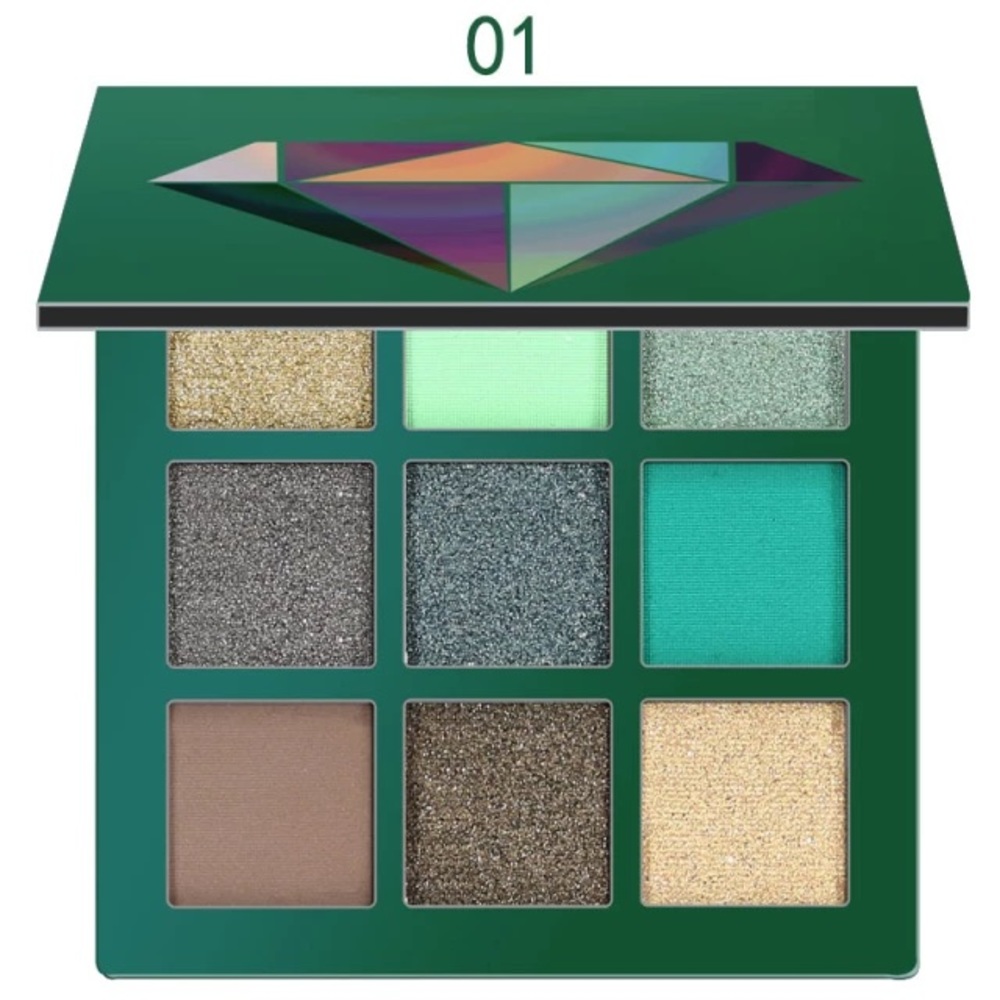 Cmaadu diamond glitter eyeshadow palette green